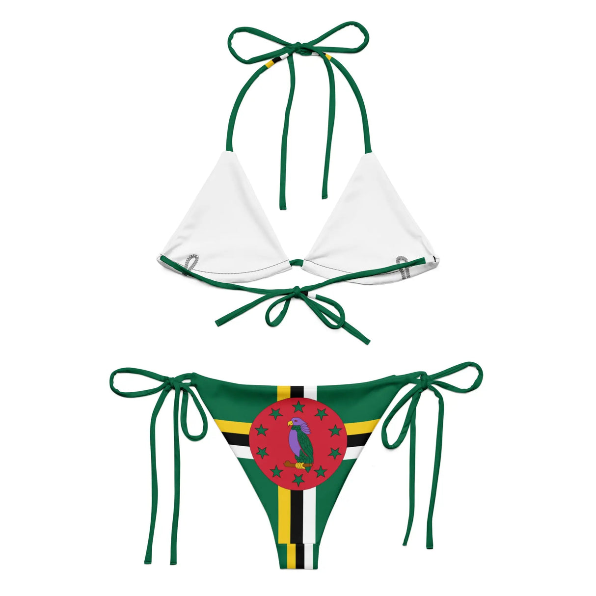 Bikini femme dominique à cordon recyclé orné confortable