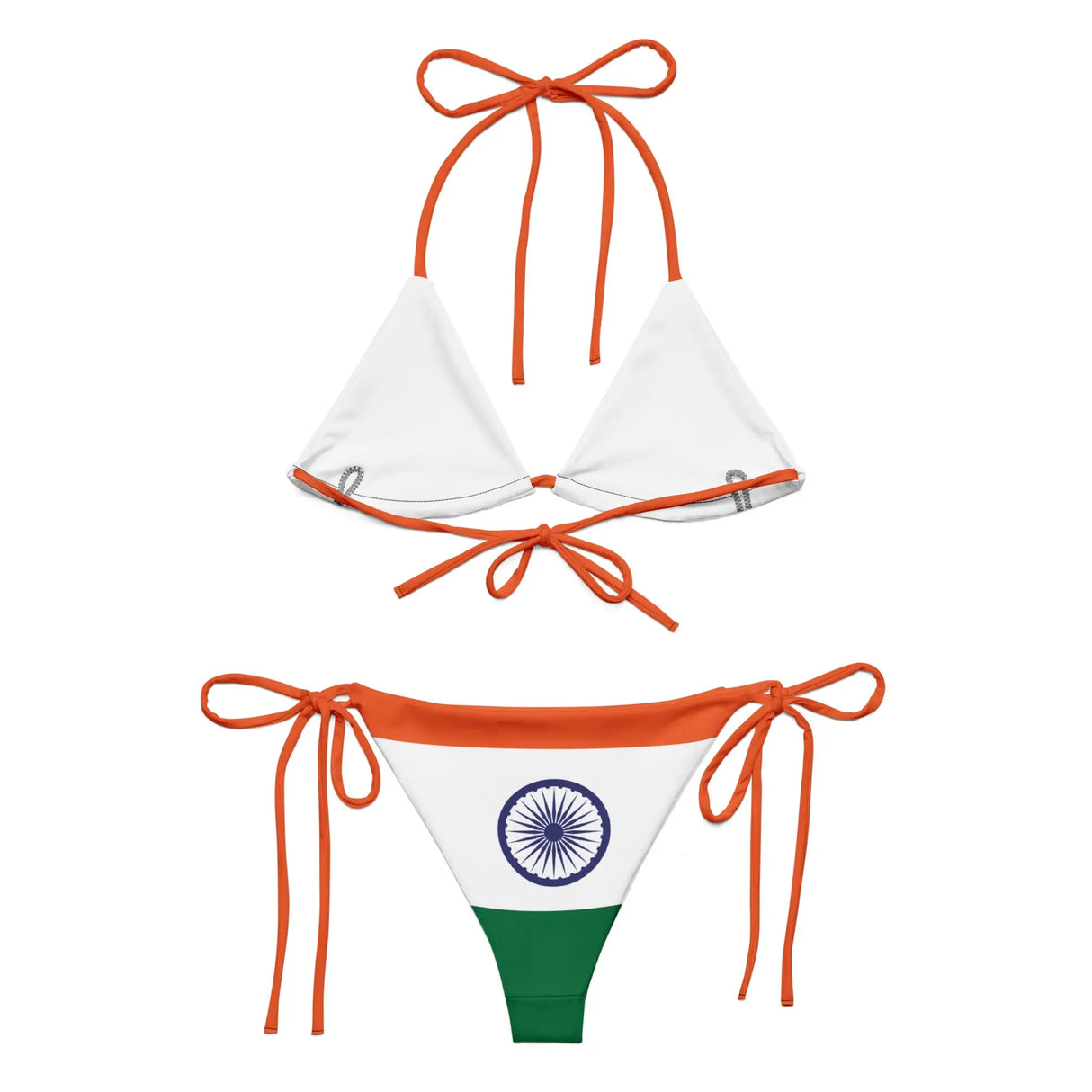 Bikini femme inde cordon recyclé orné impression all over