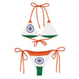 Bikini femme inde cordon recyclé orné impression all over