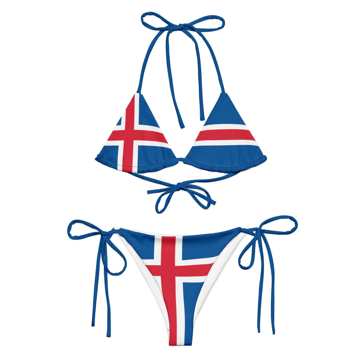 Bikini femme islande cordon recyclé orné impression all over
