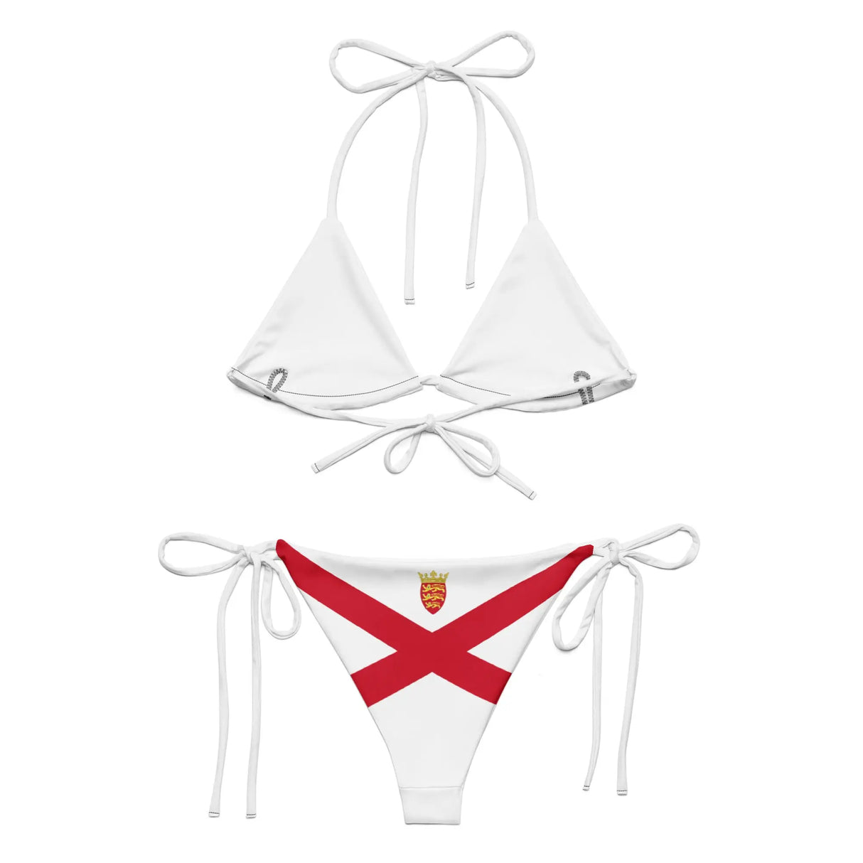 Bikini femme jersey cordon recyclé orné impression all over