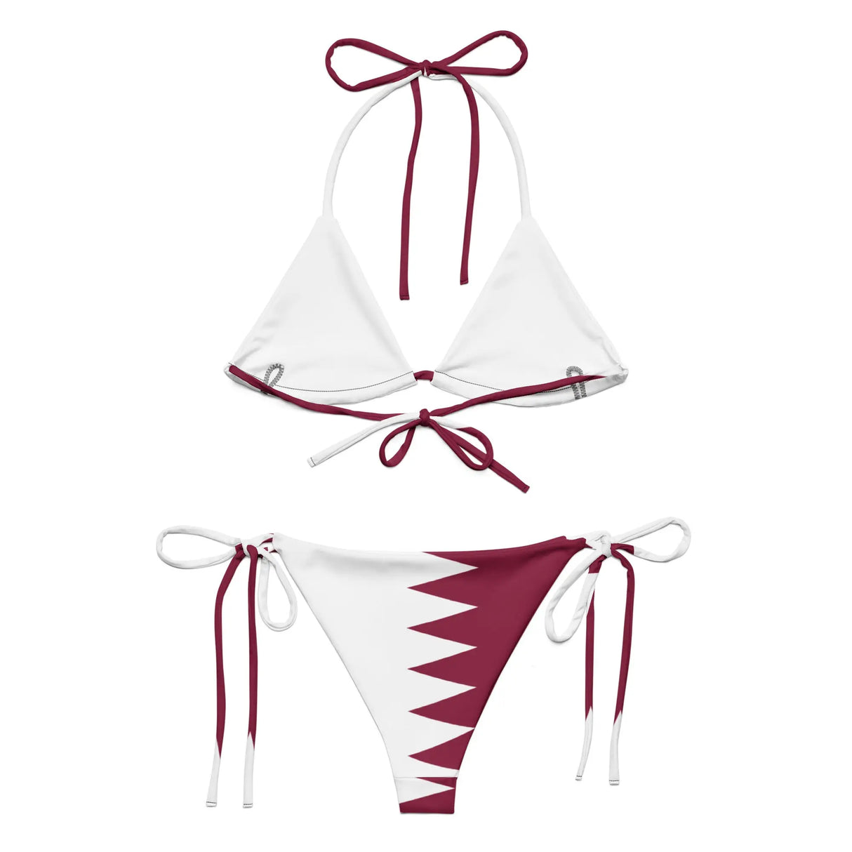 Bikini femme qatar cordon recyclé orné impression all over