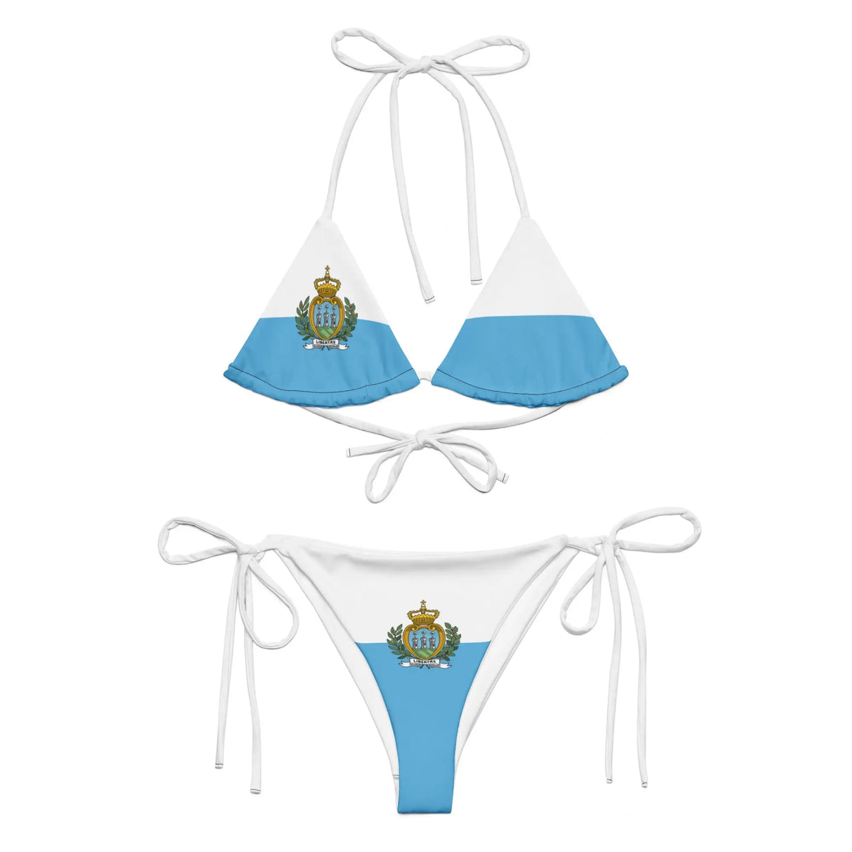 Bikini femme saint-marin motif drapeau confort uv