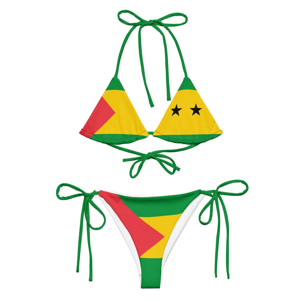 Bikini femme sao tomé-et-principe cordon recyclé orné