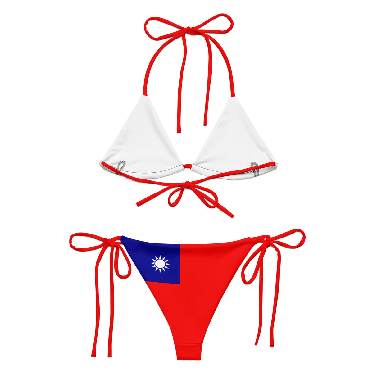 Bikini femme taïwan à cordon recyclé orné confortable