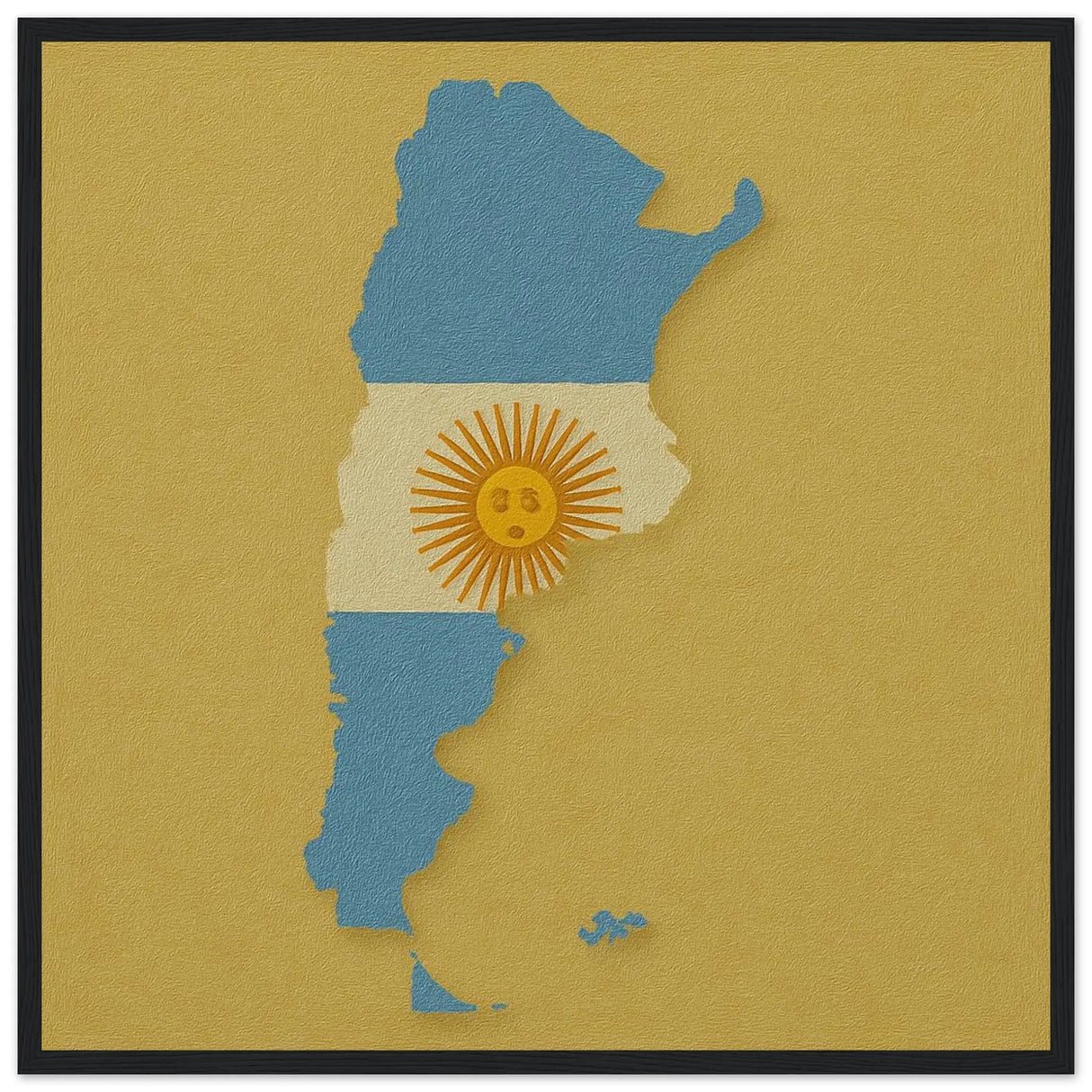 Cadre drapeau argentine affiche encadrée bois décoratif