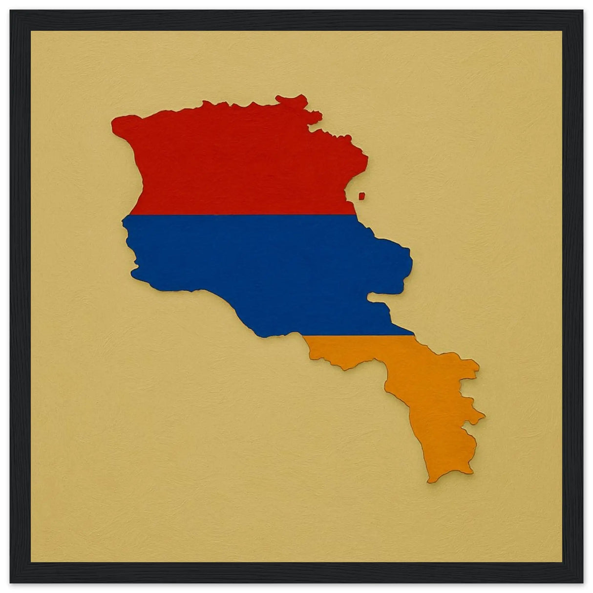 Cadre drapeau arménie en bois finition élégante décorative