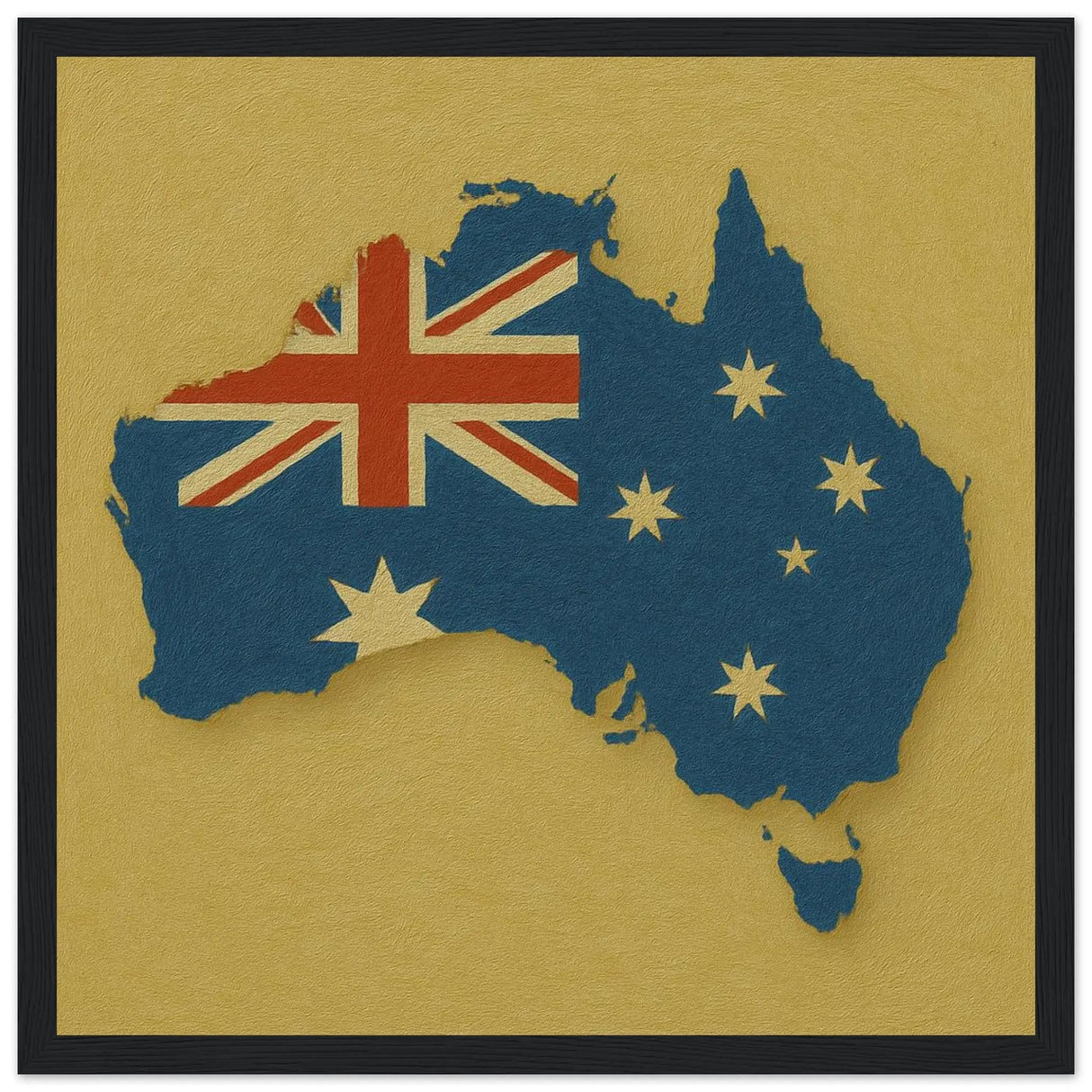 Cadre drapeau australie en bois affiche encadrée décorative