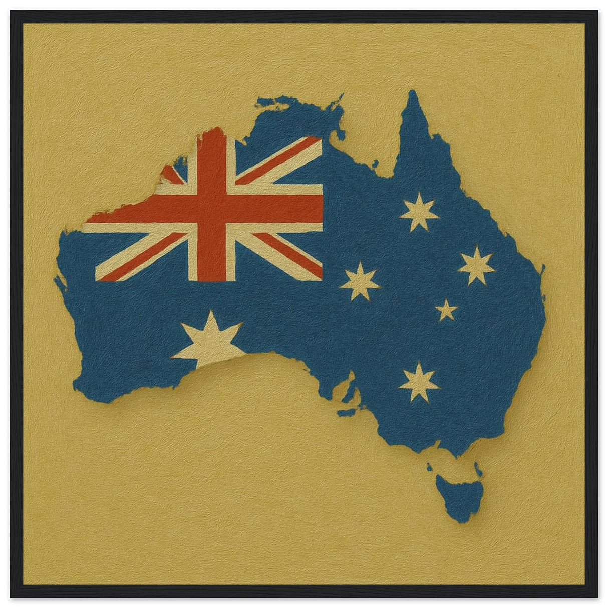 Cadre drapeau australie en bois affiche encadrée décorative