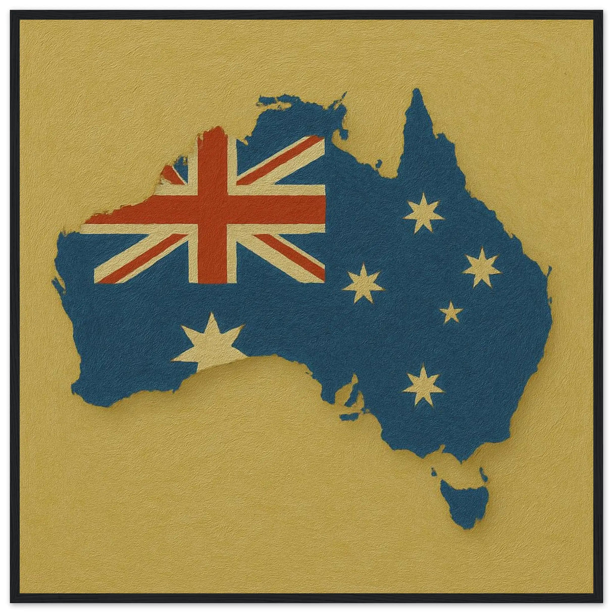 Cadre drapeau australie en bois affiche encadrée décorative