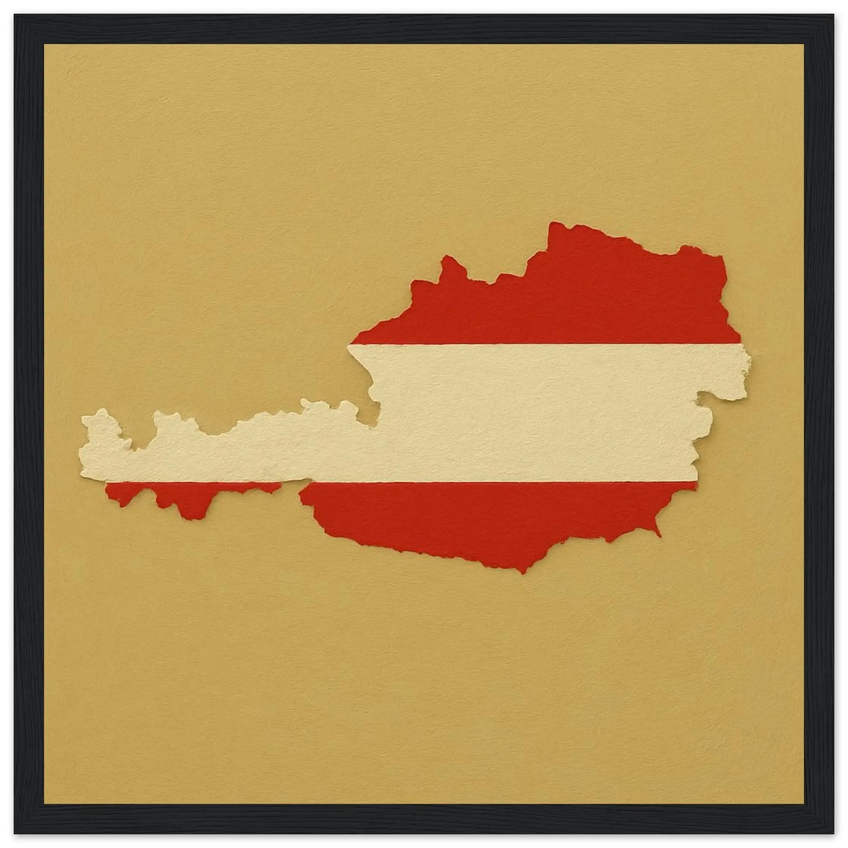 Cadre drapeau autriche affiche encadrée bois décoratif