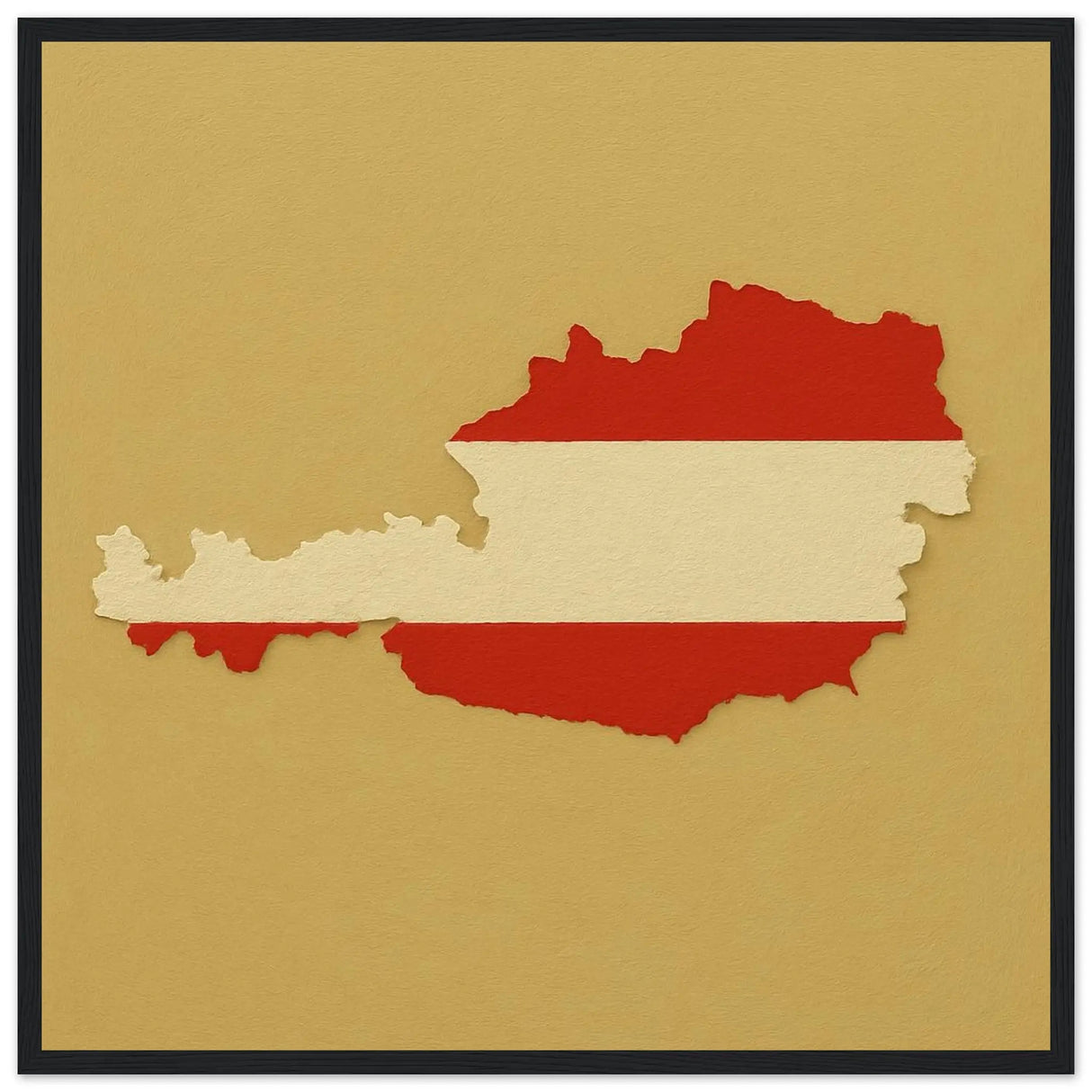 Cadre drapeau autriche affiche encadrée bois décoratif