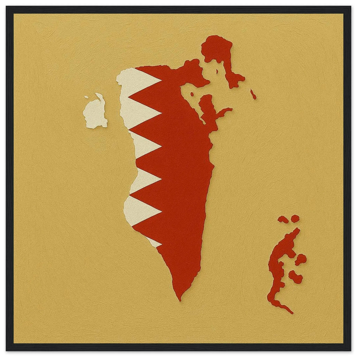 Cadre drapeau bahreïn en bois affiche encadrée décorative