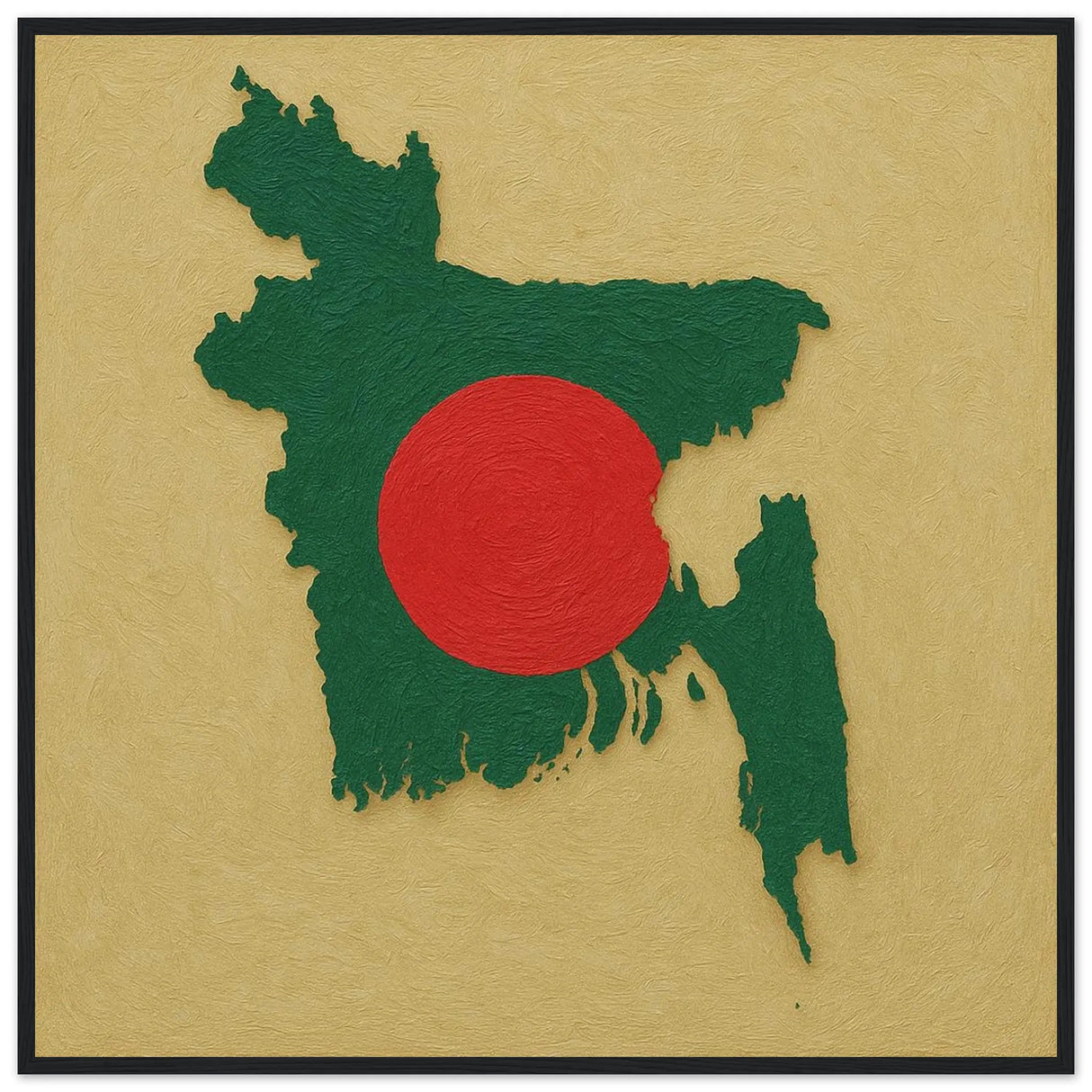 Cadre drapeau bangladesh affiche encadrée bois décoratif