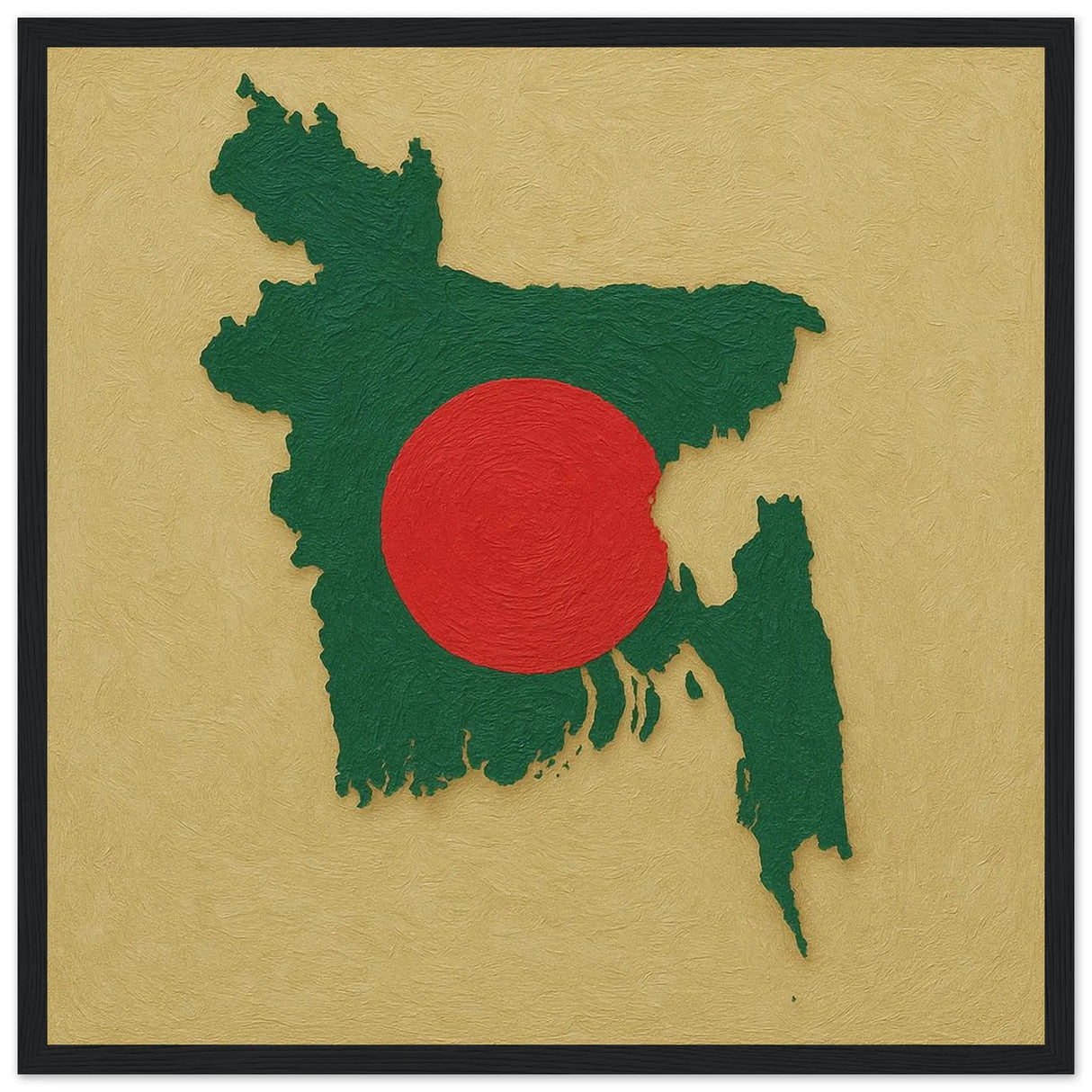 Cadre drapeau bangladesh affiche encadrée bois décoratif