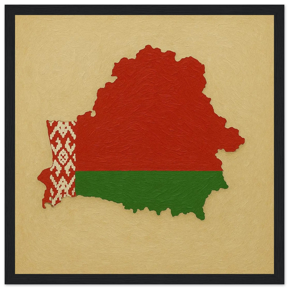 Cadre drapeau biélorussie affiche encadrée bois décoratif