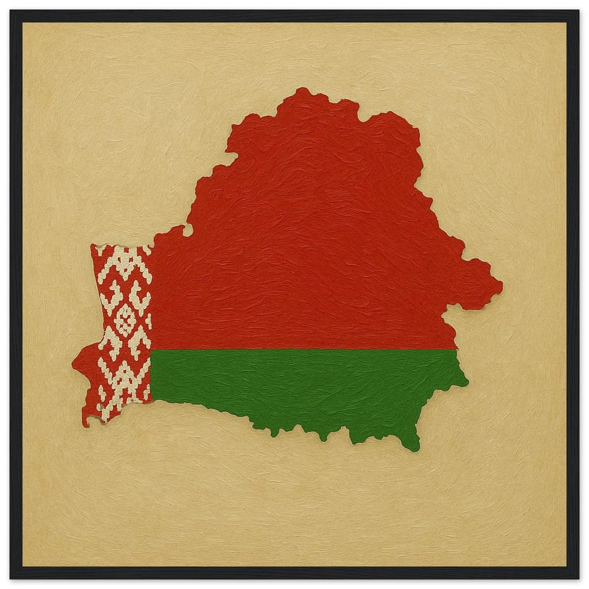 Cadre drapeau biélorussie affiche encadrée bois décoratif
