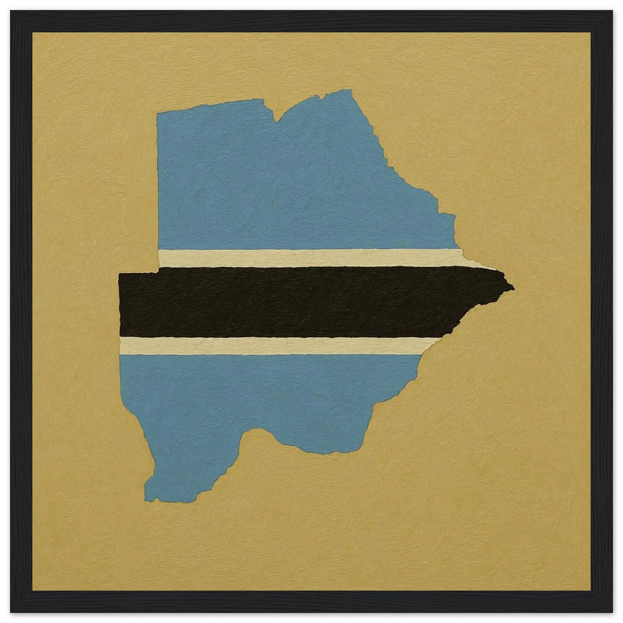 Cadre drapeau botswana en bois affiche encadrée décorative