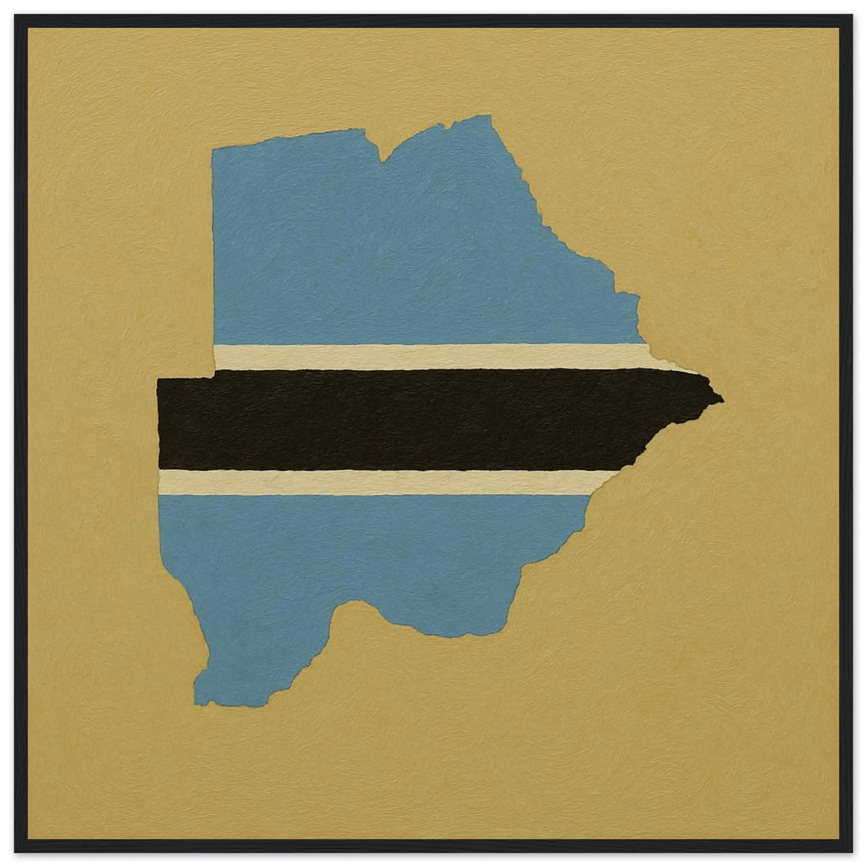 Cadre drapeau botswana en bois affiche encadrée décorative