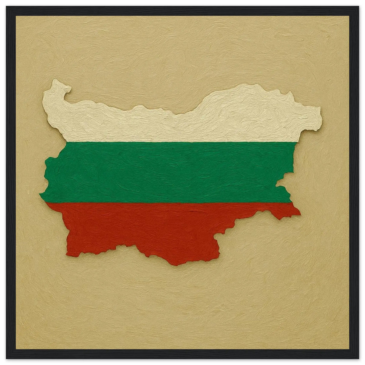 Cadre drapeau bulgarie en bois affiche encadrée décorative