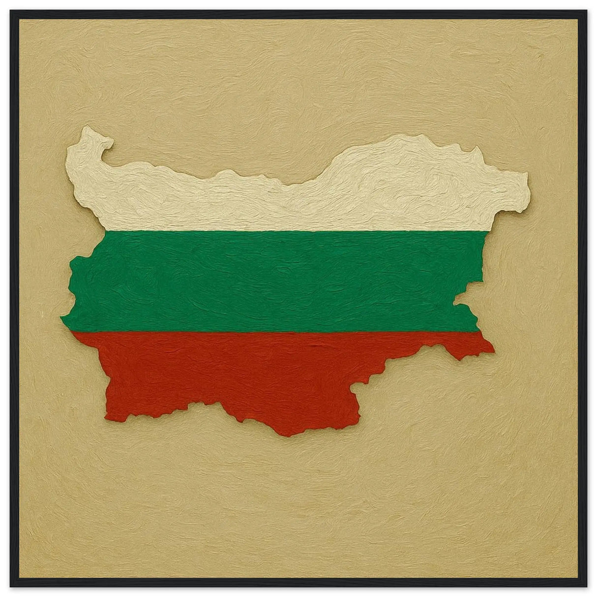 Cadre drapeau bulgarie en bois affiche encadrée décorative