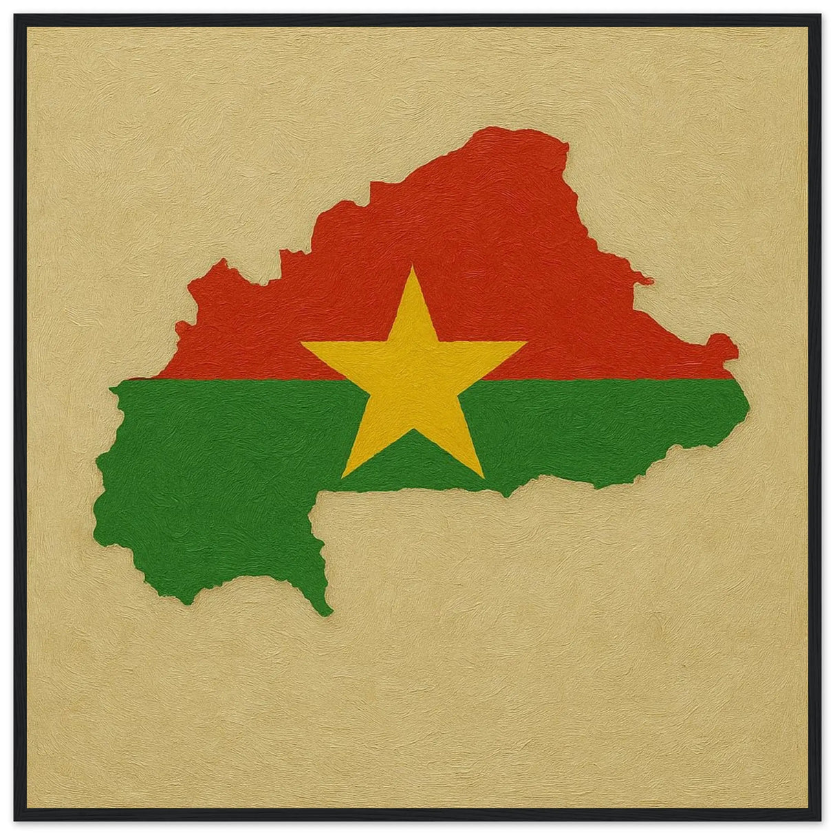 Cadre drapeau burkina faso en bois finition décorative