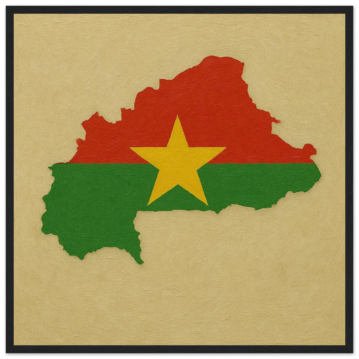 Cadre drapeau burkina faso en bois finition décorative
