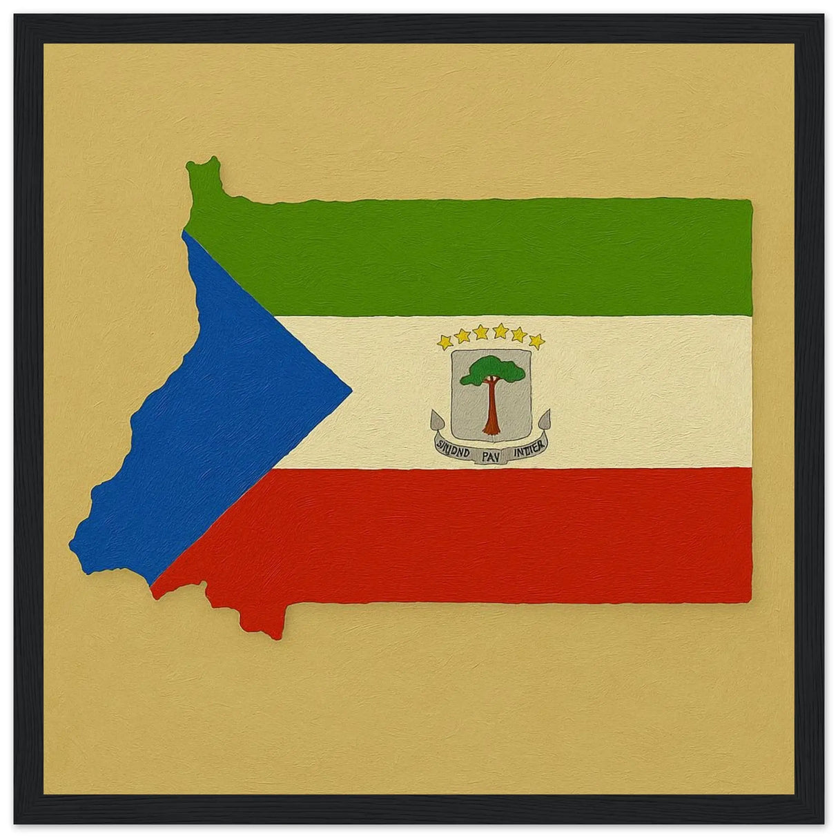 Cadre drapeau burundi en bois finition décorative