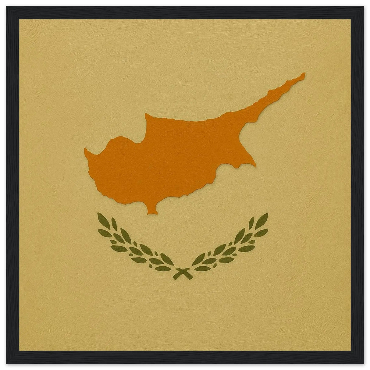 Cadre drapeau chypre bois décoratif affiche encadrée