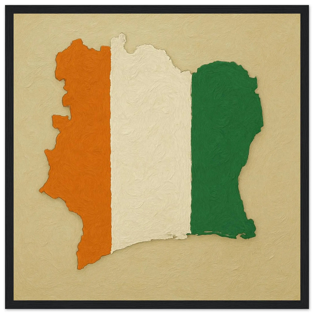Cadre drapeau côte d’ivoire bois affiche encadrée décoratif