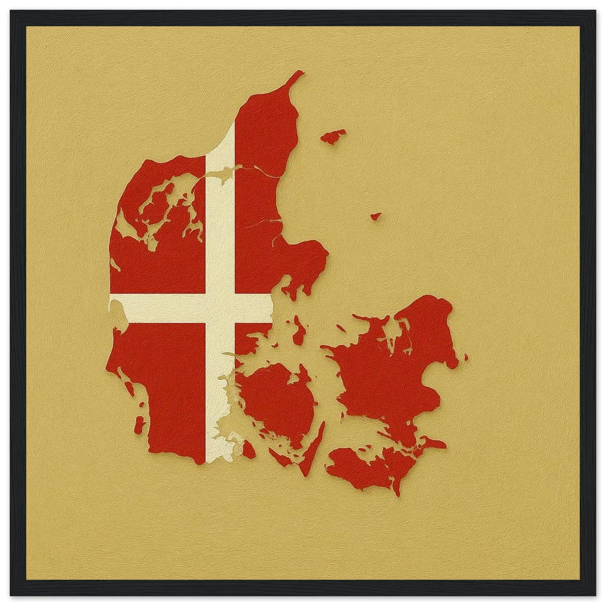 Cadre drapeau danemark en bois affiche encadrée décorative