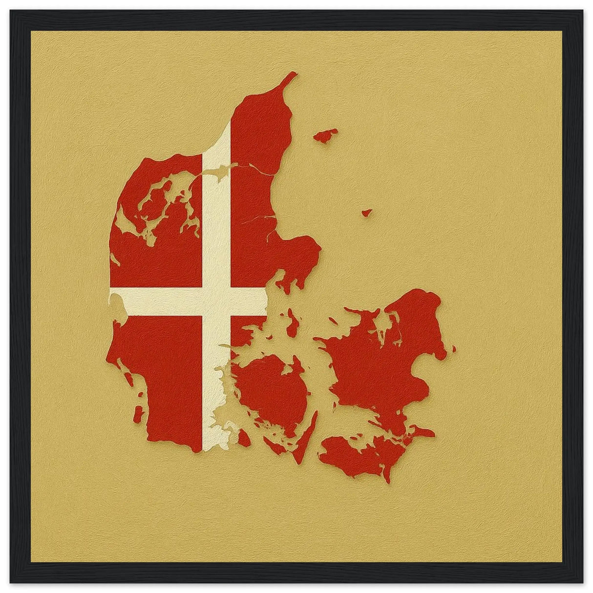 Cadre drapeau danemark en bois affiche encadrée décorative