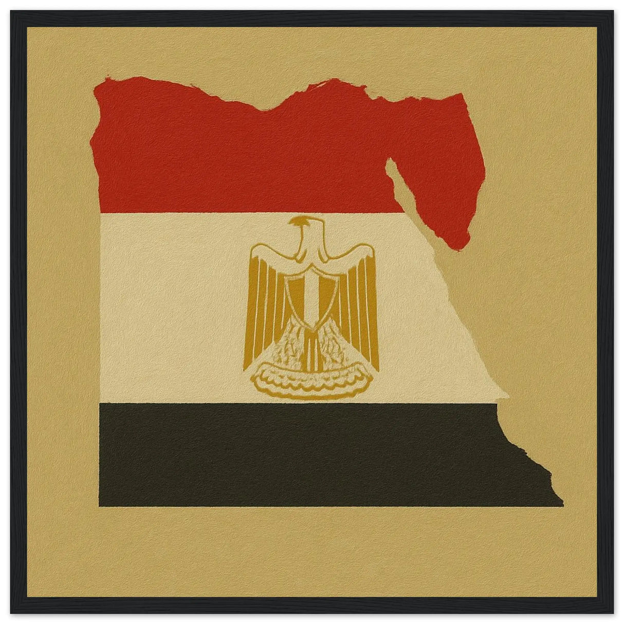 Cadre drapeau égypte en bois affiche encadrée décorative