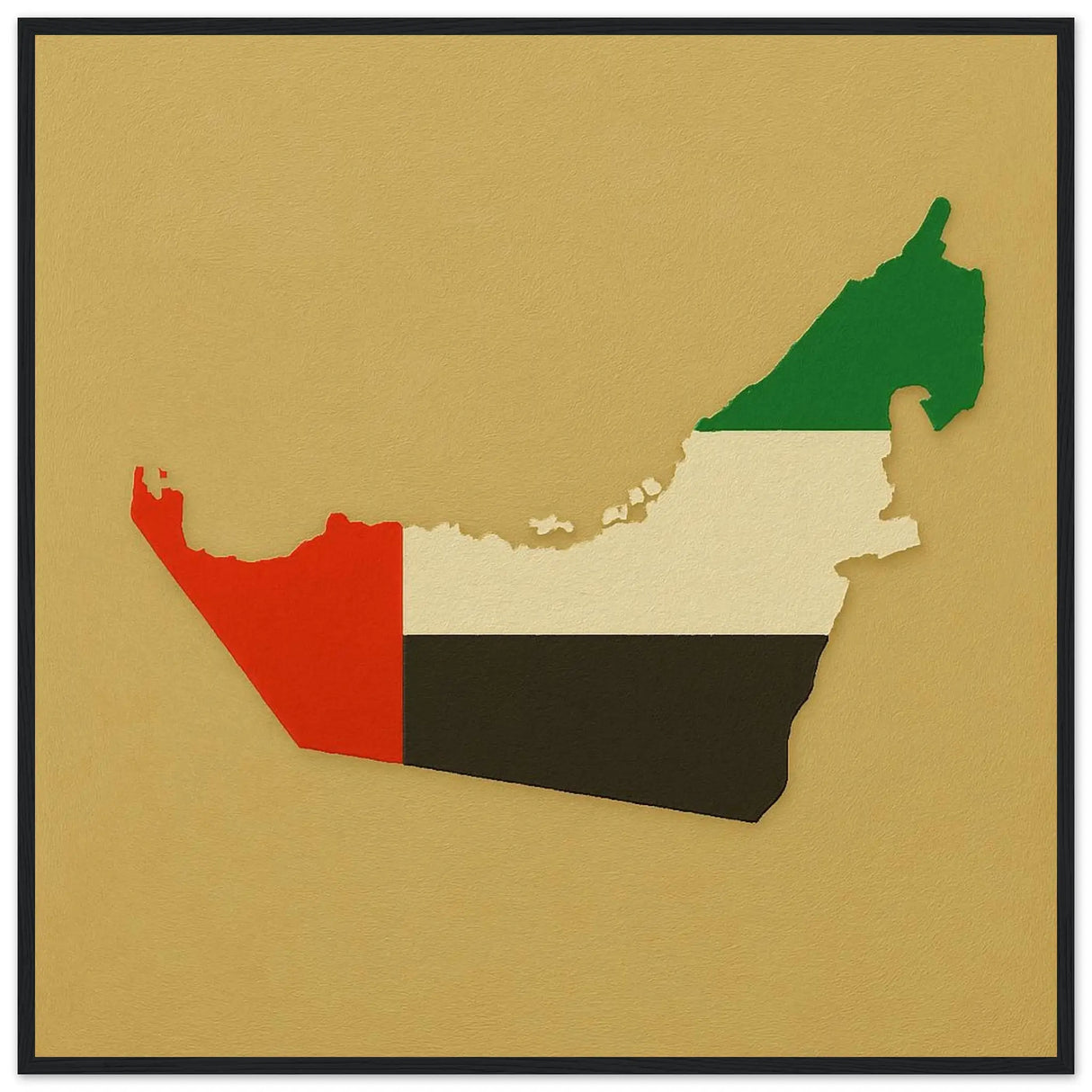 Cadre drapeau émirats arabes unis bois finition élégante