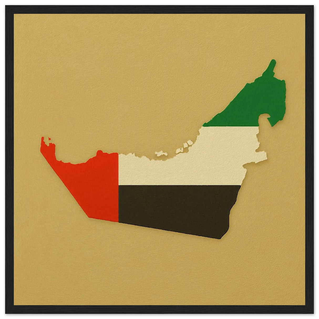 Cadre drapeau émirats arabes unis bois finition élégante