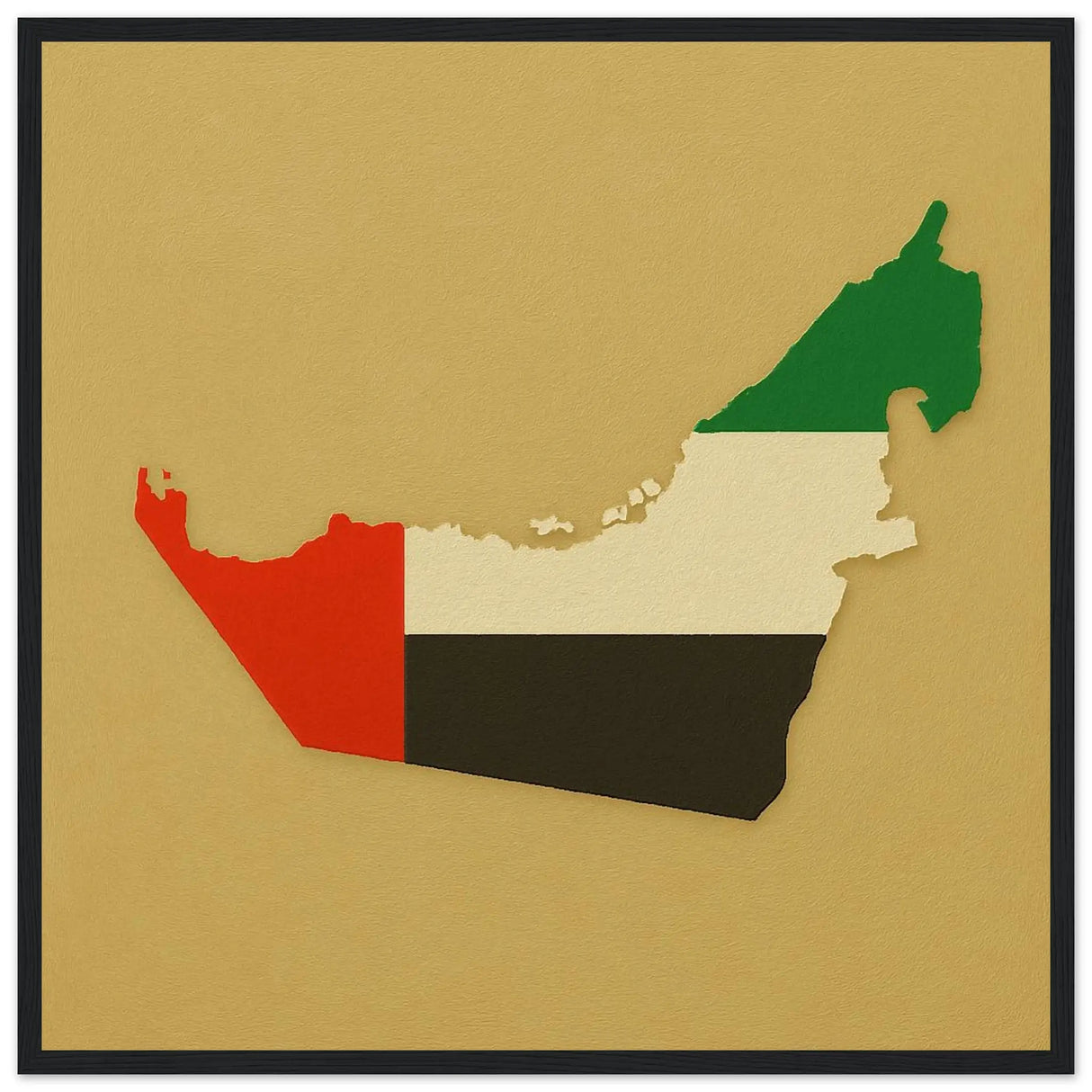 Cadre drapeau émirats arabes unis bois finition élégante