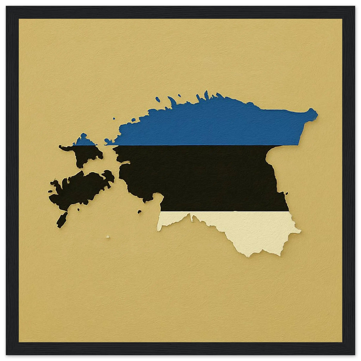 Cadre drapeau estonie bois affiche encadrée décorative