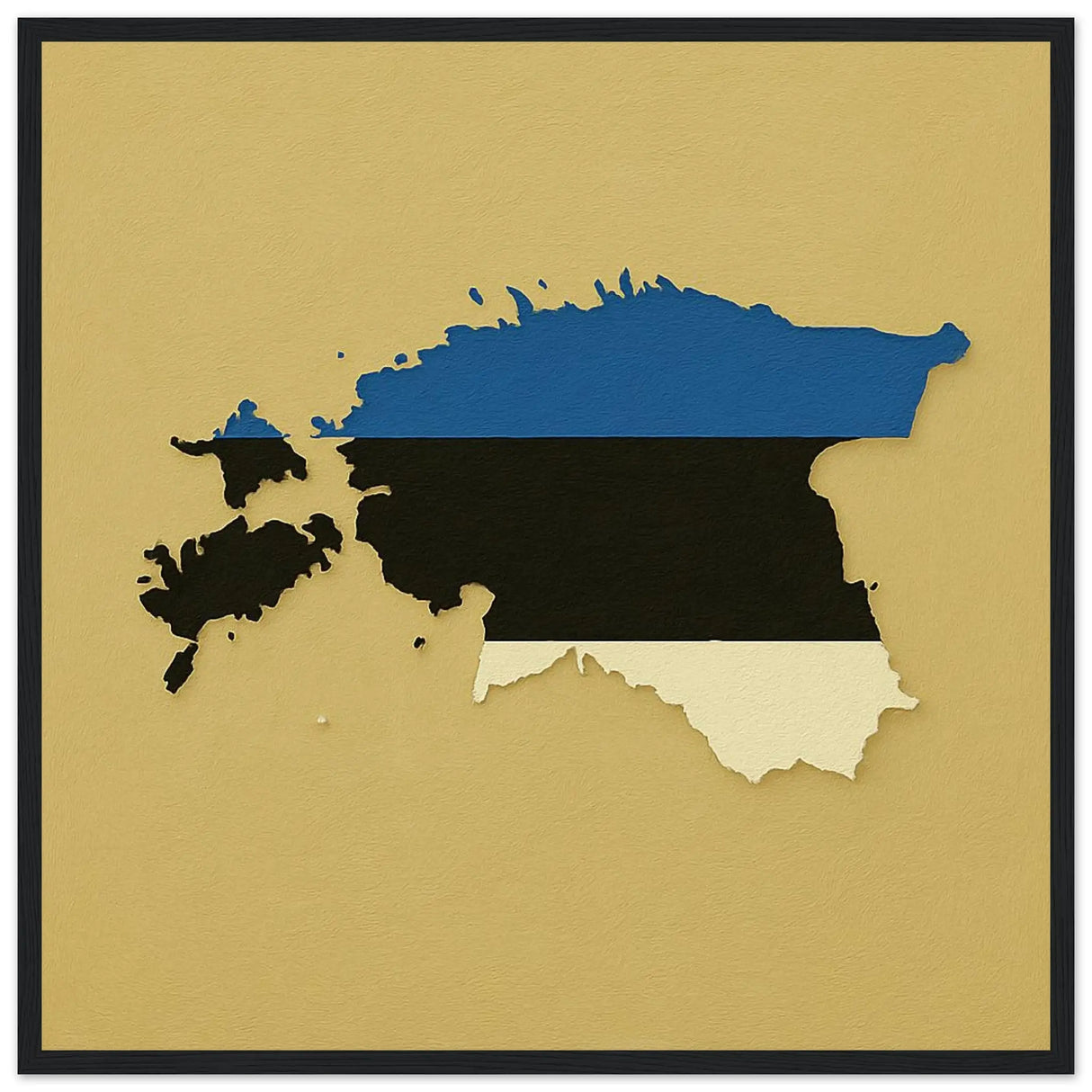 Cadre drapeau estonie bois affiche encadrée décorative