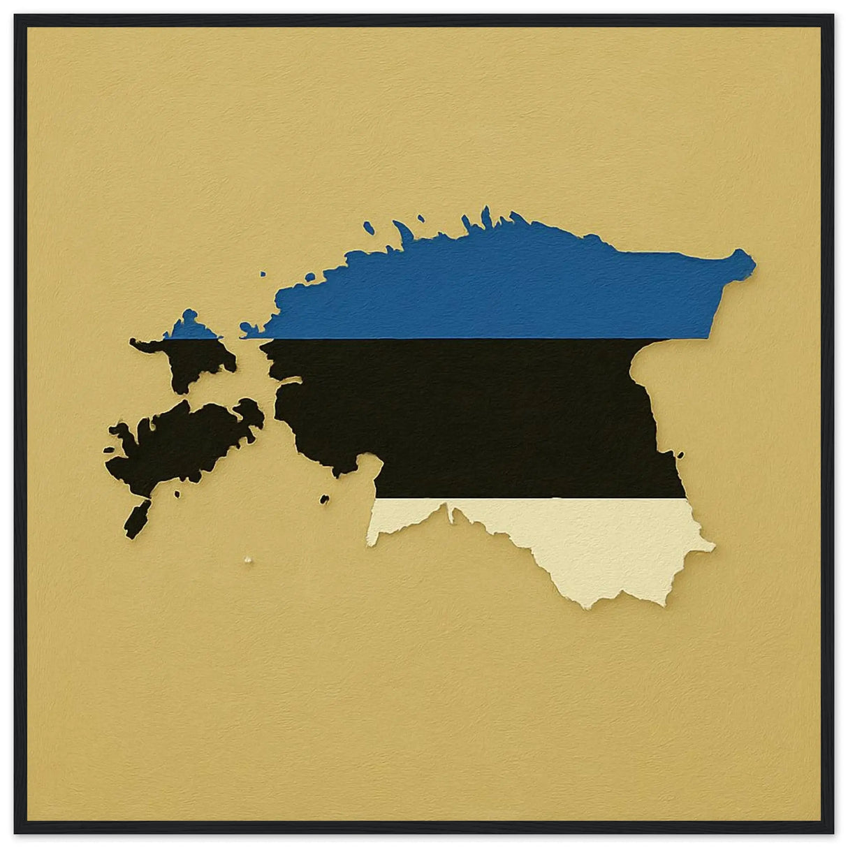 Cadre drapeau estonie bois affiche encadrée décorative