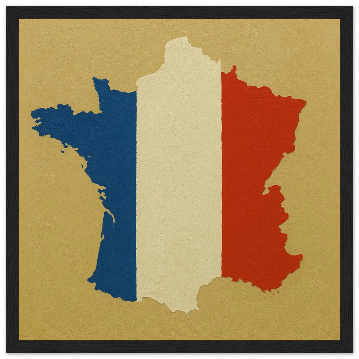 Cadre drapeau france en bois affiche encadrée décorative