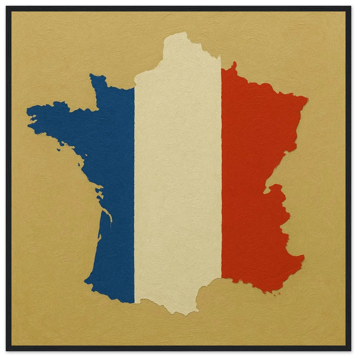 Cadre drapeau france en bois affiche encadrée décorative