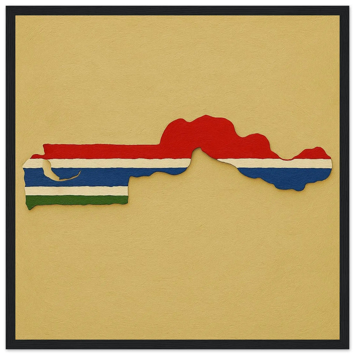 Cadre drapeau gambie en bois finition élégante