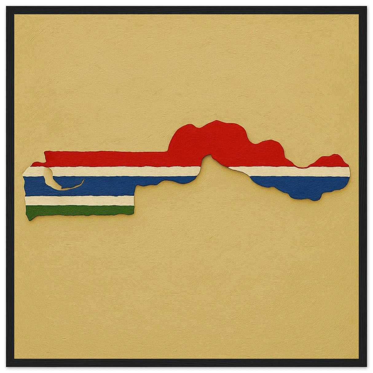 Cadre drapeau gambie en bois finition élégante