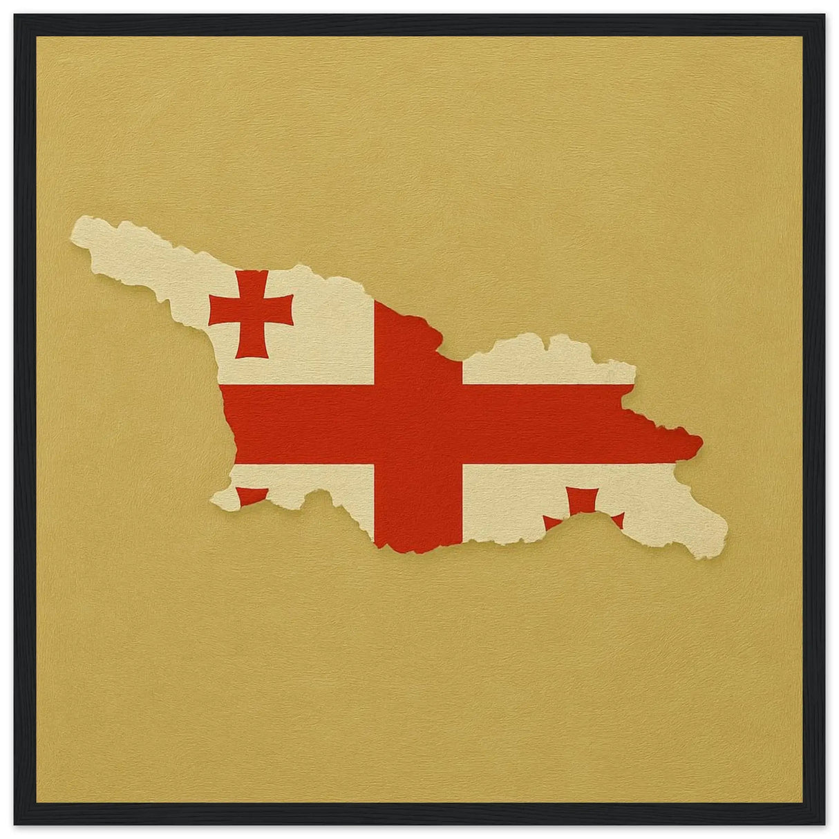 Cadre drapeau géorgie bois affiche encadrée décorative