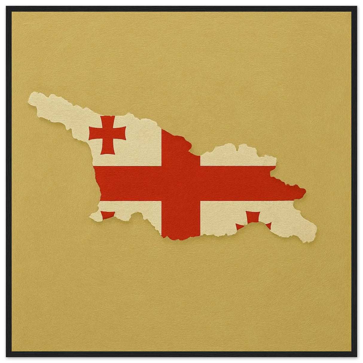 Cadre drapeau géorgie bois affiche encadrée décorative