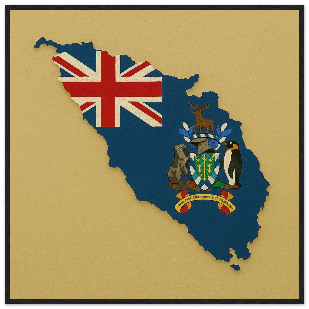 Cadre drapeau géorgie du sud-et-les îles sandwich bois déco