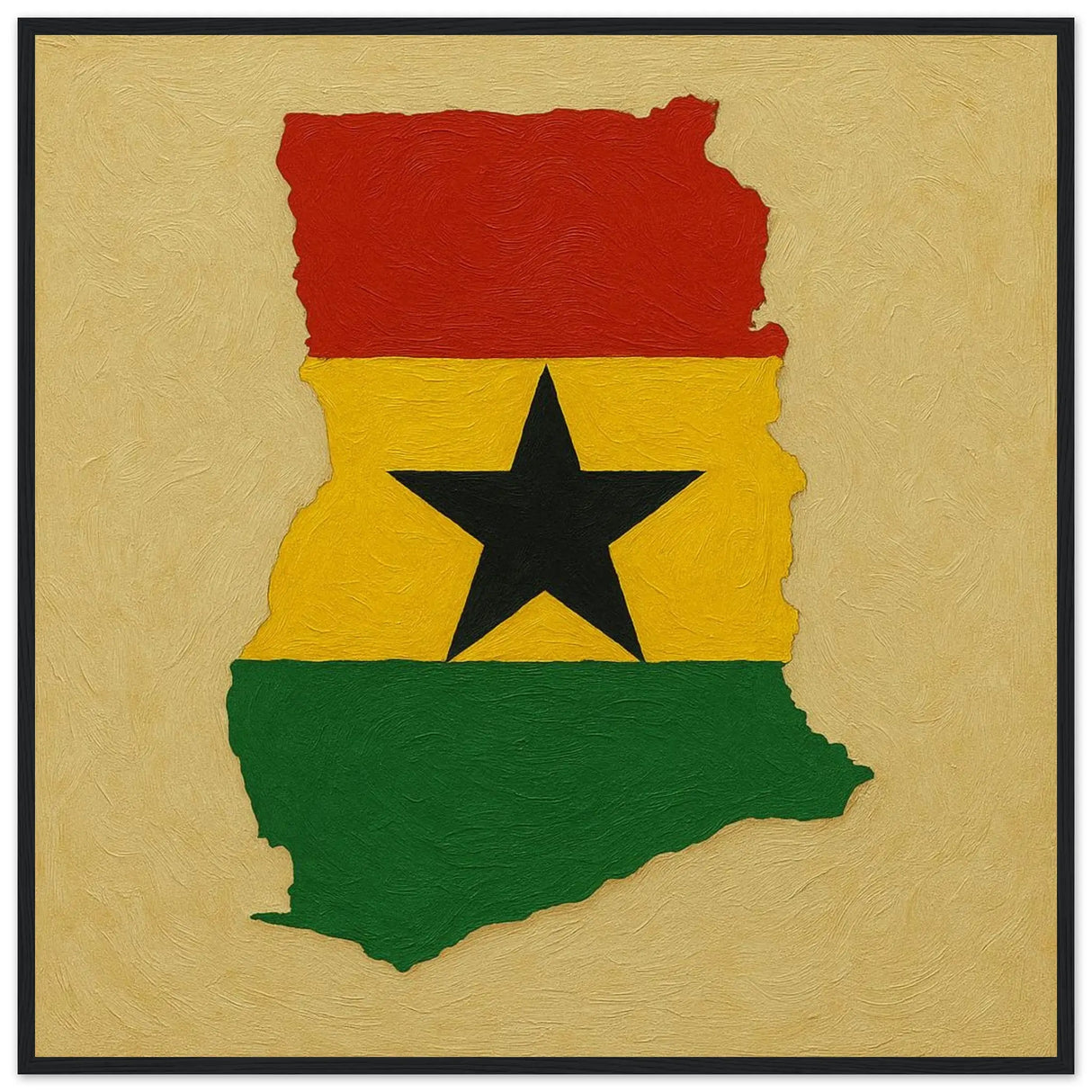Cadre drapeau ghana en bois élégant affiche encadrée