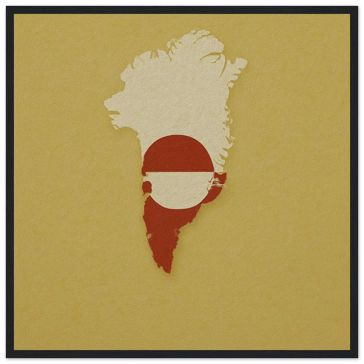 Cadre drapeau groenland en bois finition décorative