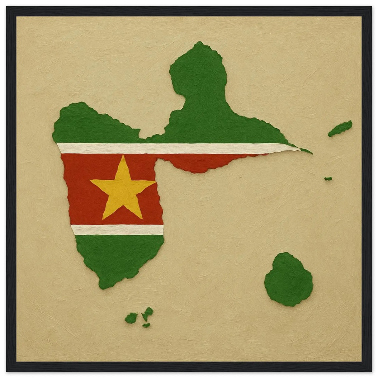 Cadre drapeau guadeloupe en bois affiche encadrée élégante