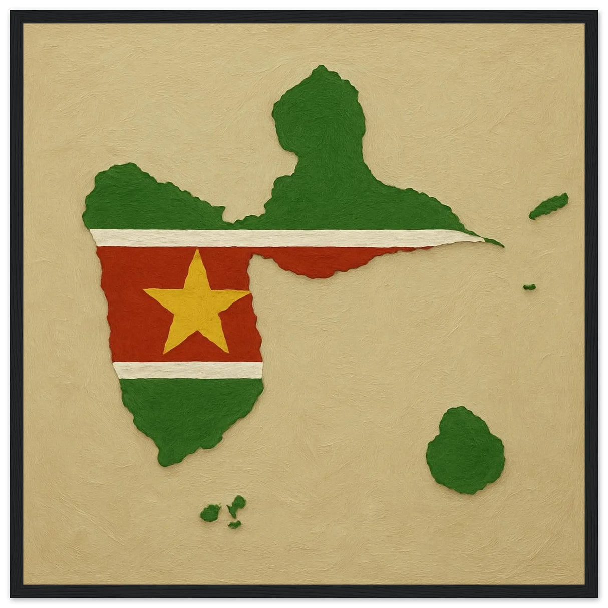 Cadre drapeau guadeloupe en bois affiche encadrée élégante